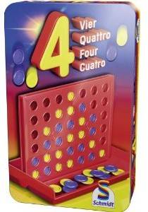 Schmidt 51214 - Vier ..., in schöner Metalldose, Stapelspiel Spiel für 2 Spieler in Metalldose