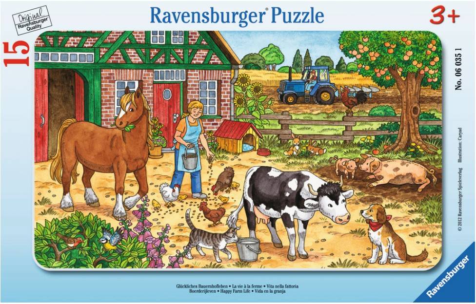 Ravensburger 06035 - Glückliches Bauernhofleben, 15 Teile Rahmenpuzzle Rahmenpuzzle, 15 Teile