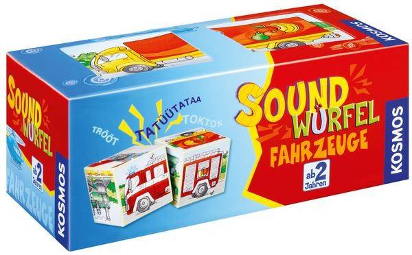 Kosmos 697372 - Soundwürfel Fahrzeuge Kinderspielzeug mit 2 Würfeln und Soundchip, Richtig zusammengesetzt, hört man die Fahrzeuggeräusche, Zusät