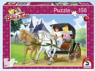 Schmidt 56051 - Bibi & Tina Kinderpuzzle, Kutschfahrt, 150 Teile Puzzle, 150 Teile, Bildgröße: 43 x 29 cm, Bibi & Tina