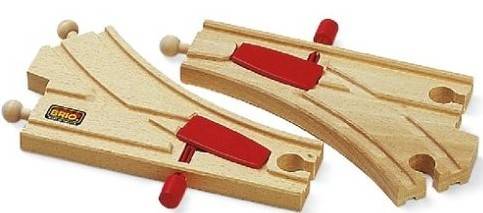BRIO 33344 - Mechanisches Weichenpaar, links und rechts Brio