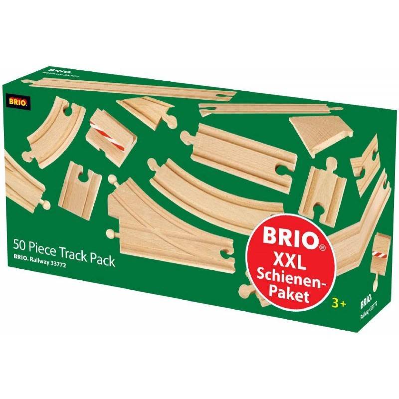 BRIO 33772 - Grosses XXL Schienen-Paket, 50 Teile