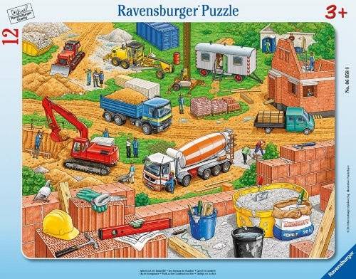Ravensburger 060580 - Arbeit auf der Baustelle, Rahmenpuzzle 12 Teile Rahmenpuzzle, 12 Teile