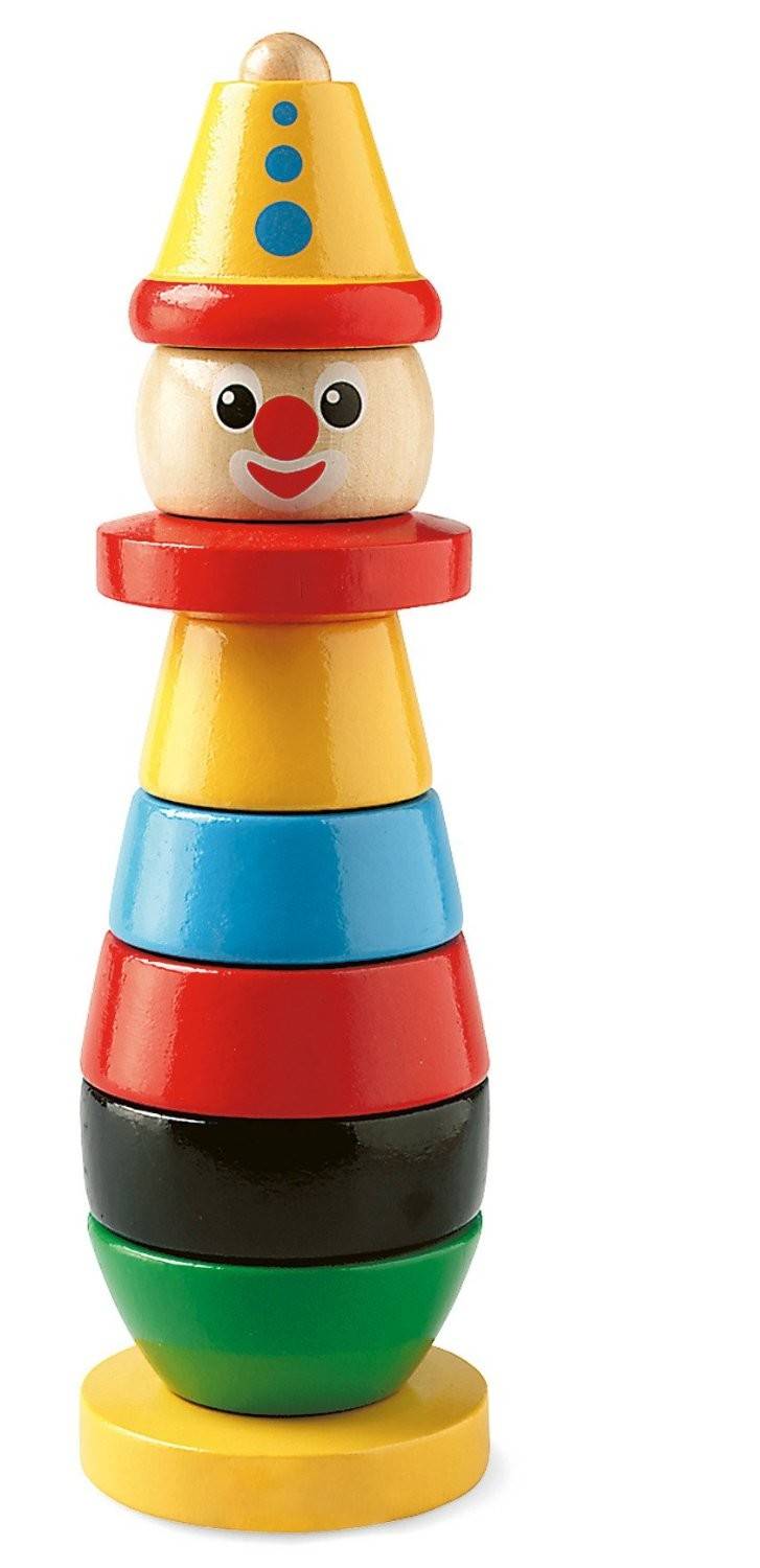 BRIO 301205 - Clown, Stapel-Turm aus Holz, 9 Teile