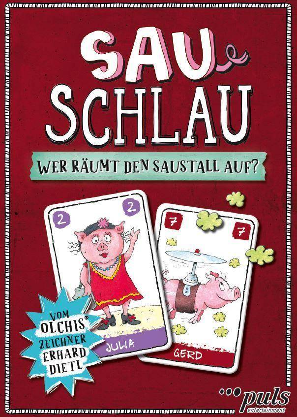 SauSchlau (Kartenspiel) Ein saulustiges Kartenspiel vom Olchis-Zeichner Erhard Dietl. Mit wunderschön illustrierten Karten von Erhard Dietl, dem