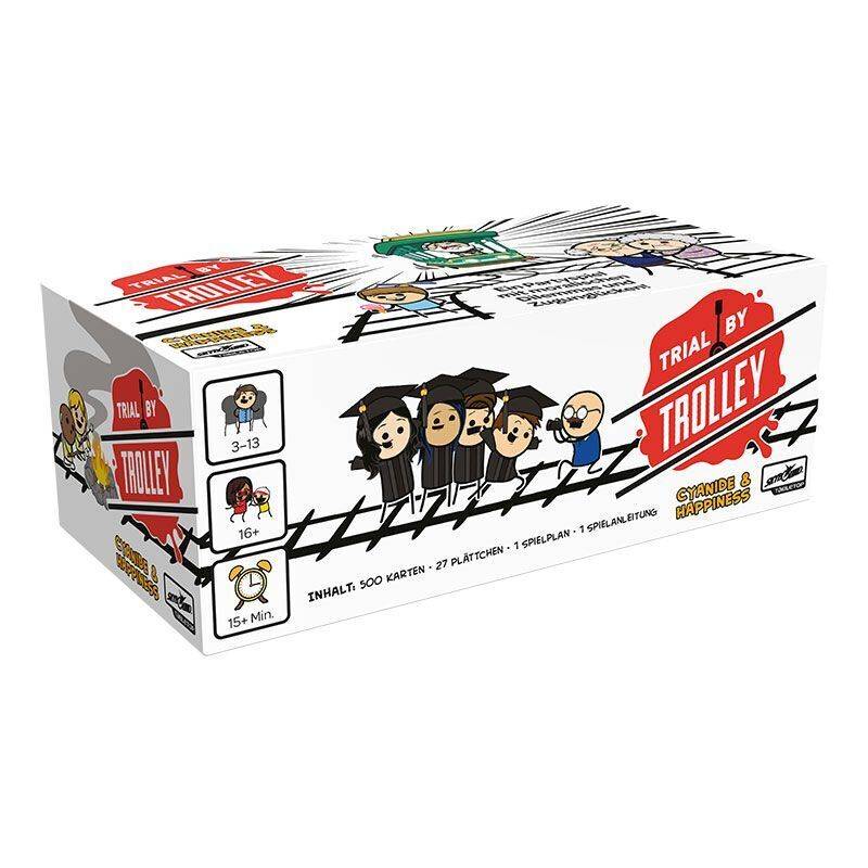 Trial by Trolley (Spiel) Ein Partyspiel mit moralischen Dilemmas und Zugunglücken!, Spieleranzahl: 3-13, Spieldauer (Min.): 15, Partyspiel