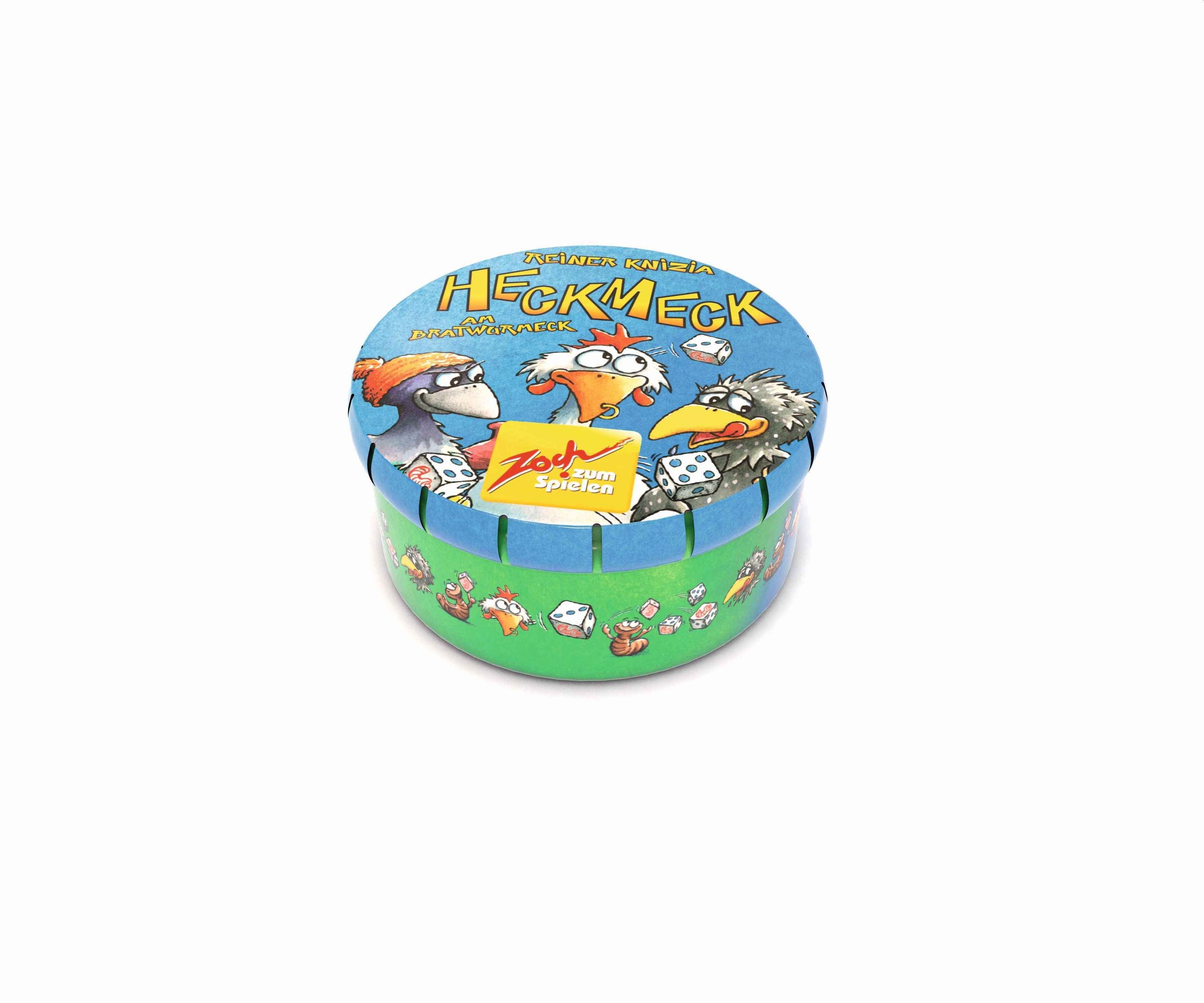 Zoch 601105091 - Heckmeck am Bratwurmeck in der Metalldose, Würfelspiel im Mini Format, Reisespiel Mitbringspiel für 2-7 Spieler in Metalldöschen