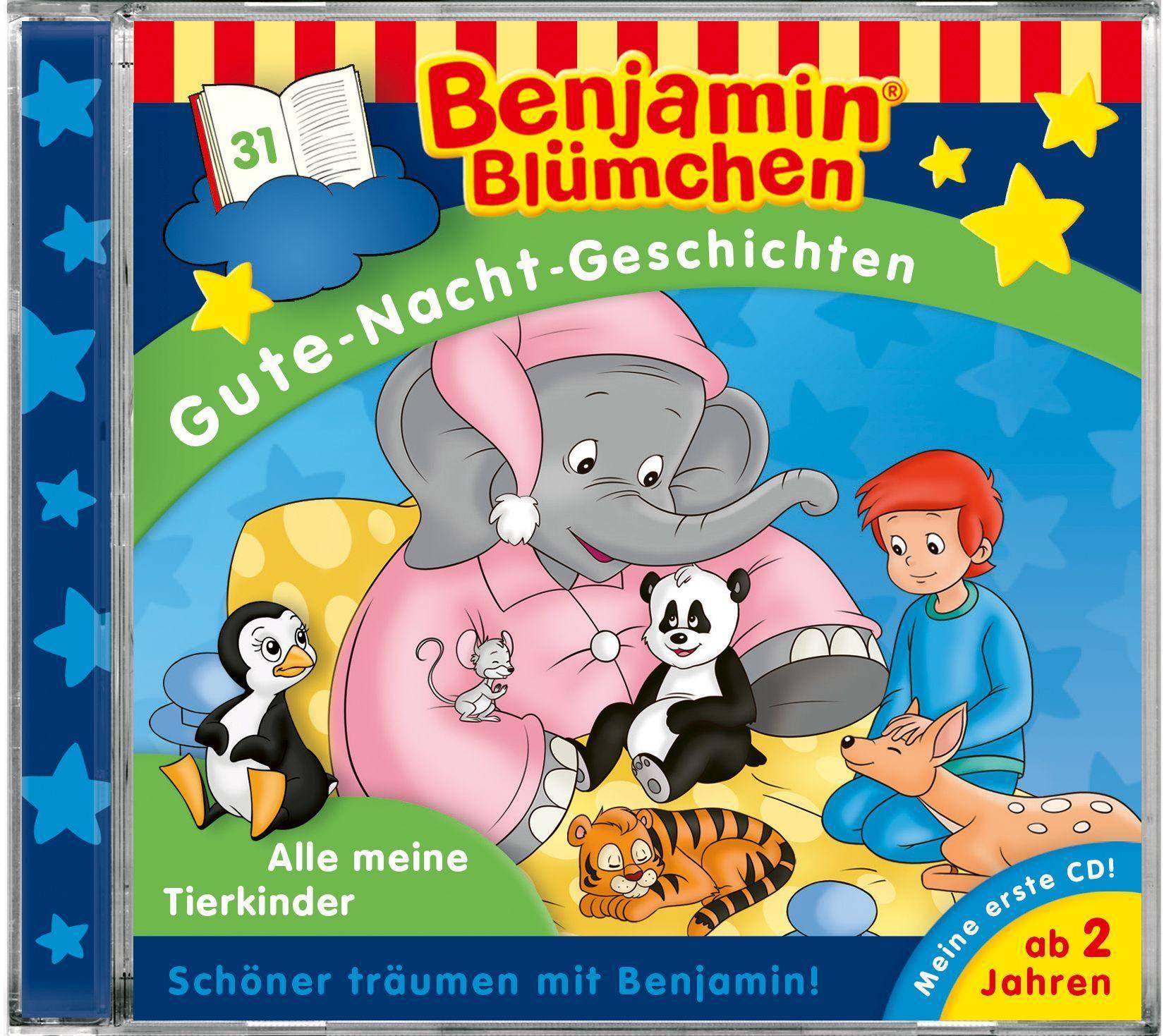 Benjamin Blümchen, Gute-Nacht-Geschichten - Alle meine Tierkinder, 1 Audio-CD Schöner träumen mit Benjamin, CD, Benjamin Blümchen Gute-Nacht-Gesch