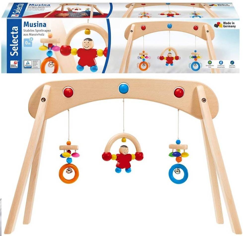 Selecta 61063 - Spieltrapez, Musina, Baby-Trapez, Holz, 60 cm
