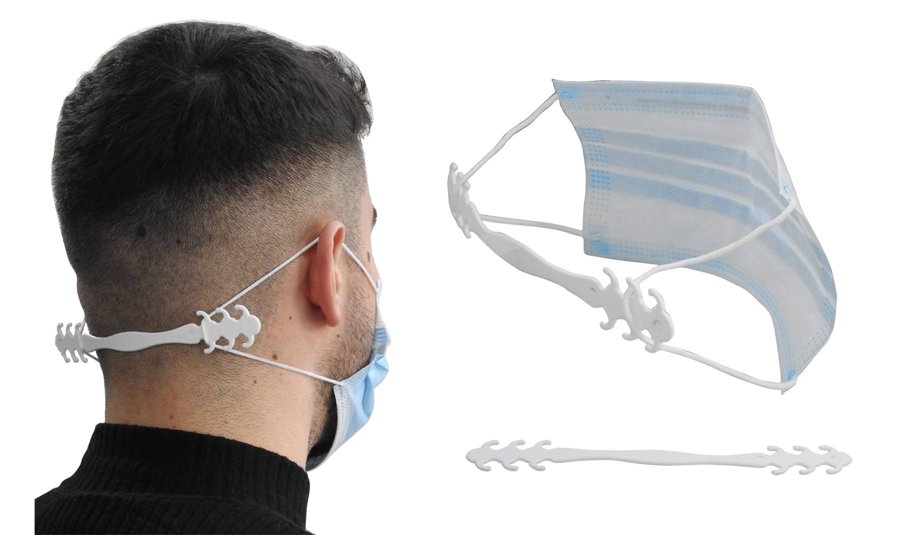 10x Maskenhalter für Schutzmaske Mundschutz Behelfsmaske Ohrenschoner Nackenband