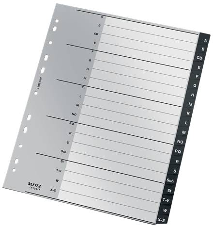 Esselte Leitz Trennelement - 20 Teile - vorgedruckt: A-Z - für A4 (210 x 297 mm)