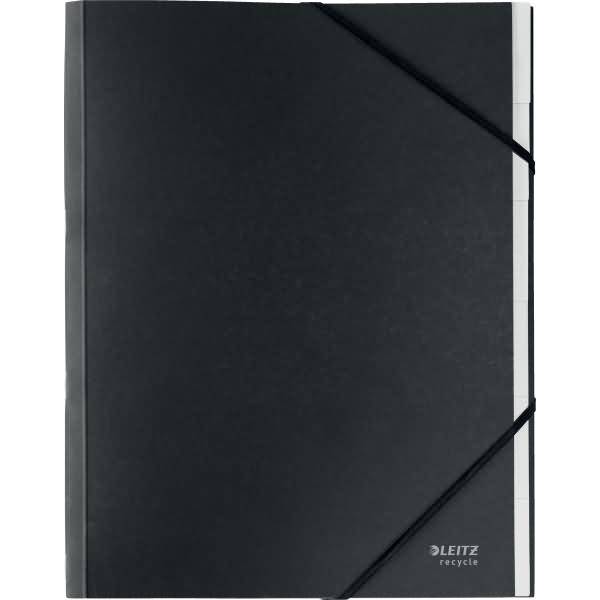 Ordnungsmappe Recycle A4 6 Fächer Karton schwarz