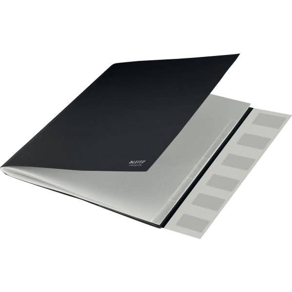 Ordnungsmappe Recycle A4 6 Fächer Karton schwarz