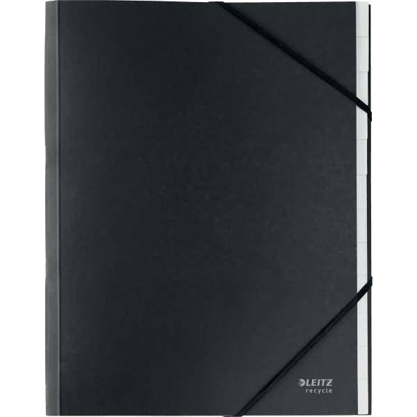 Ordnungsmappe Recycle A4 12 Fächer Karton schwarz