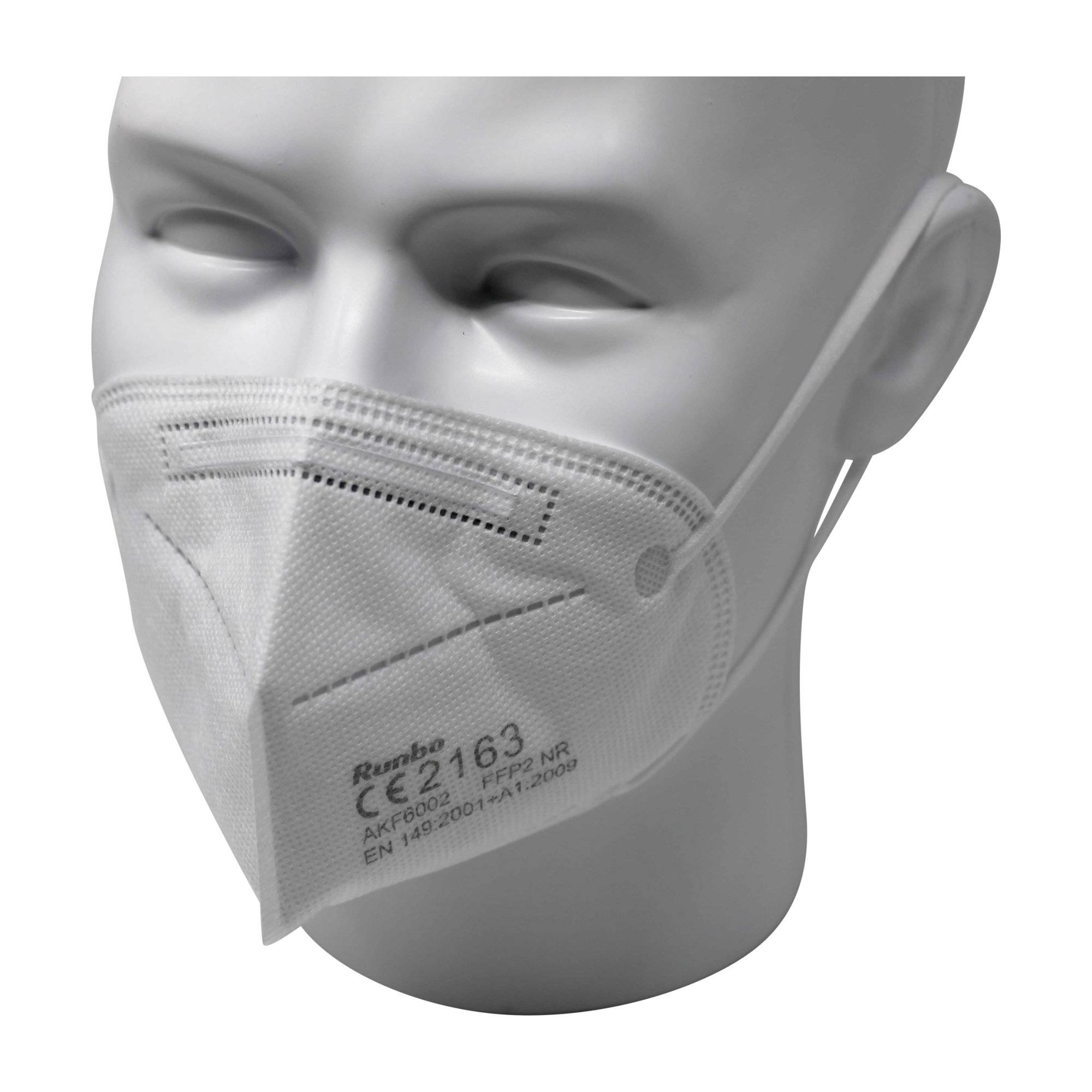 emissimo Atemschutzmaske Bsway Runbo, FFP2 NR, ohne Ventil, EN 149 Faltmaske, einzeln verpackt