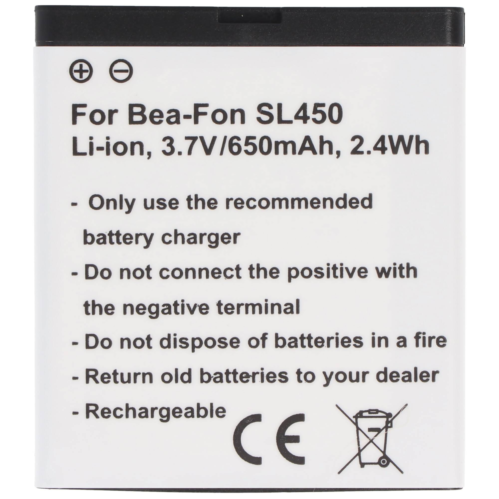 Akku passend für Bea-Fon SL450, SL560 3,7 Volt 900mAh