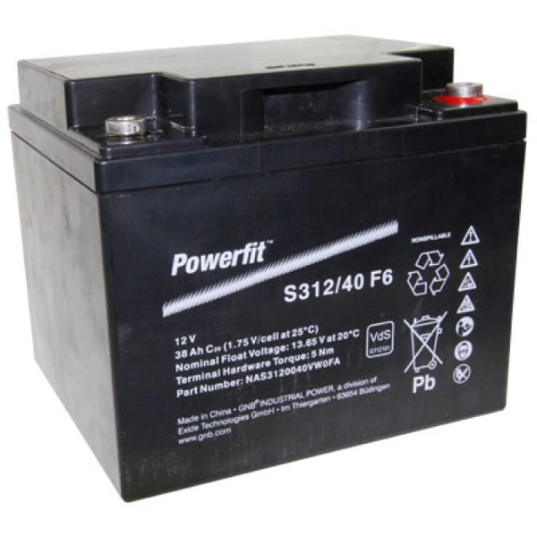 Exide Powerfit S312/40 F6 Blei Akku mit M6 Schraubanschluss 12V, 38000mAh Exide Powerfit S312/40 F6 Blei Akku mit M6 Schraubanschluss 12V, 38000mAh