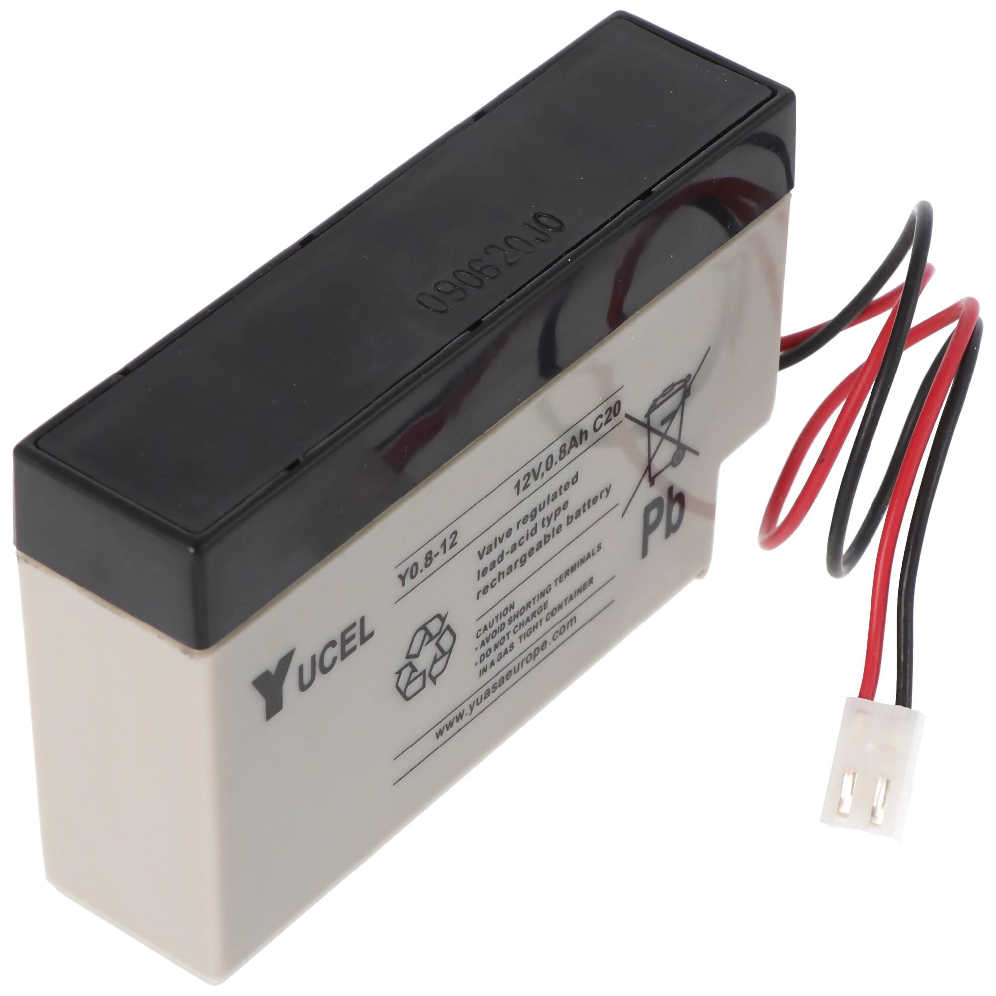 Yucel Y0.8-12 AGM Bleiakku, Yuasa 12V 0,8Ah Akku mit JST-Stecker
