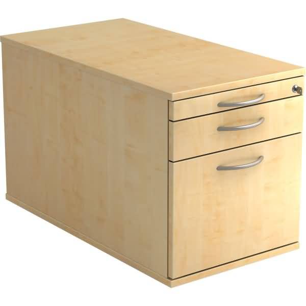Rollcontainer 80cm 1 Schub 1 Hängeregistratur Schloss Bogengriff Ahorn