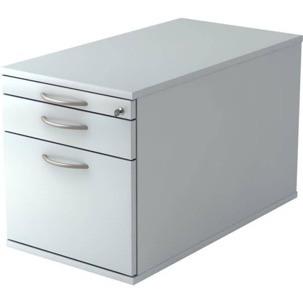 Rollcontainer 80cm 1 Schub 1 Hängeregistratur Schloss Bogengriff Grau
