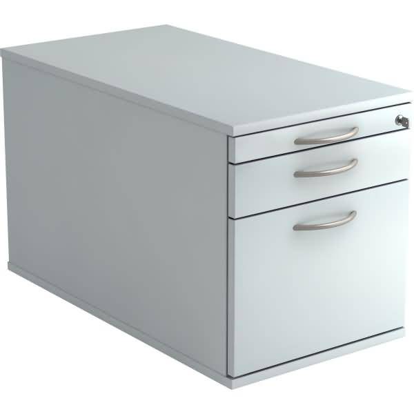 Rollcontainer 80cm 1 Schub 1 Hängeregistratur Schloss Bogengriff Grau