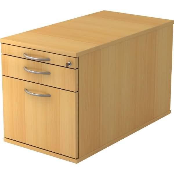 Rollcontainer 80cm 1 Schub 1 Hängeregistratur Schloss Bogengriff Buche