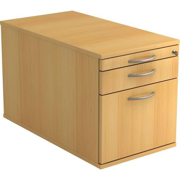 Rollcontainer 80cm 1 Schub 1 Hängeregistratur Schloss Bogengriff Buche