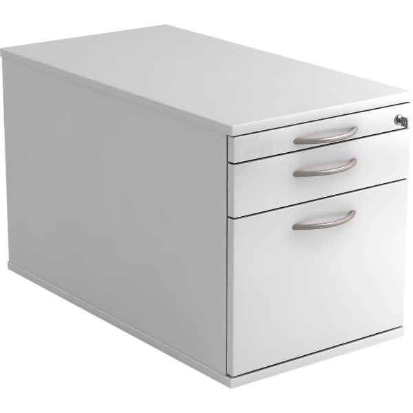 Rollcontainer 80cm 1 Schub 1 Hängeregistratur Schloss Bogengriff Weiß