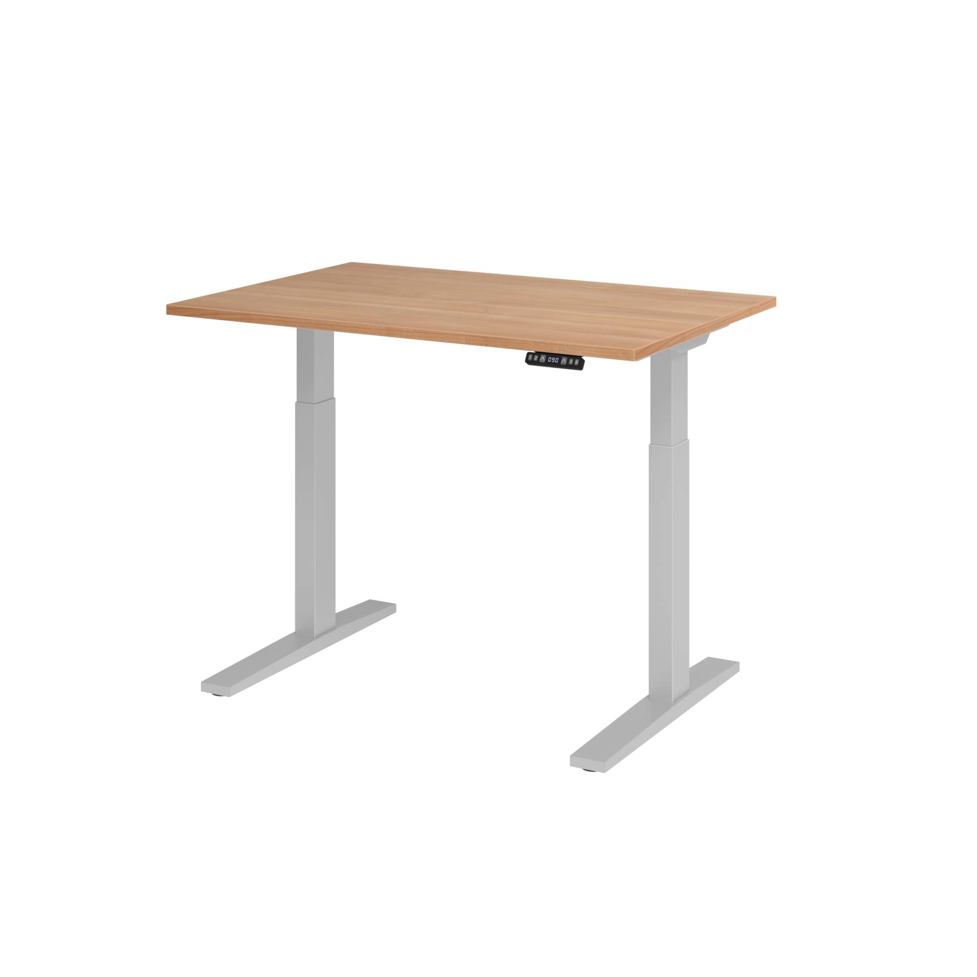 Hammerbacher Schreibt. VXMKA12/N/S el.120x80cm silber/nussbaum