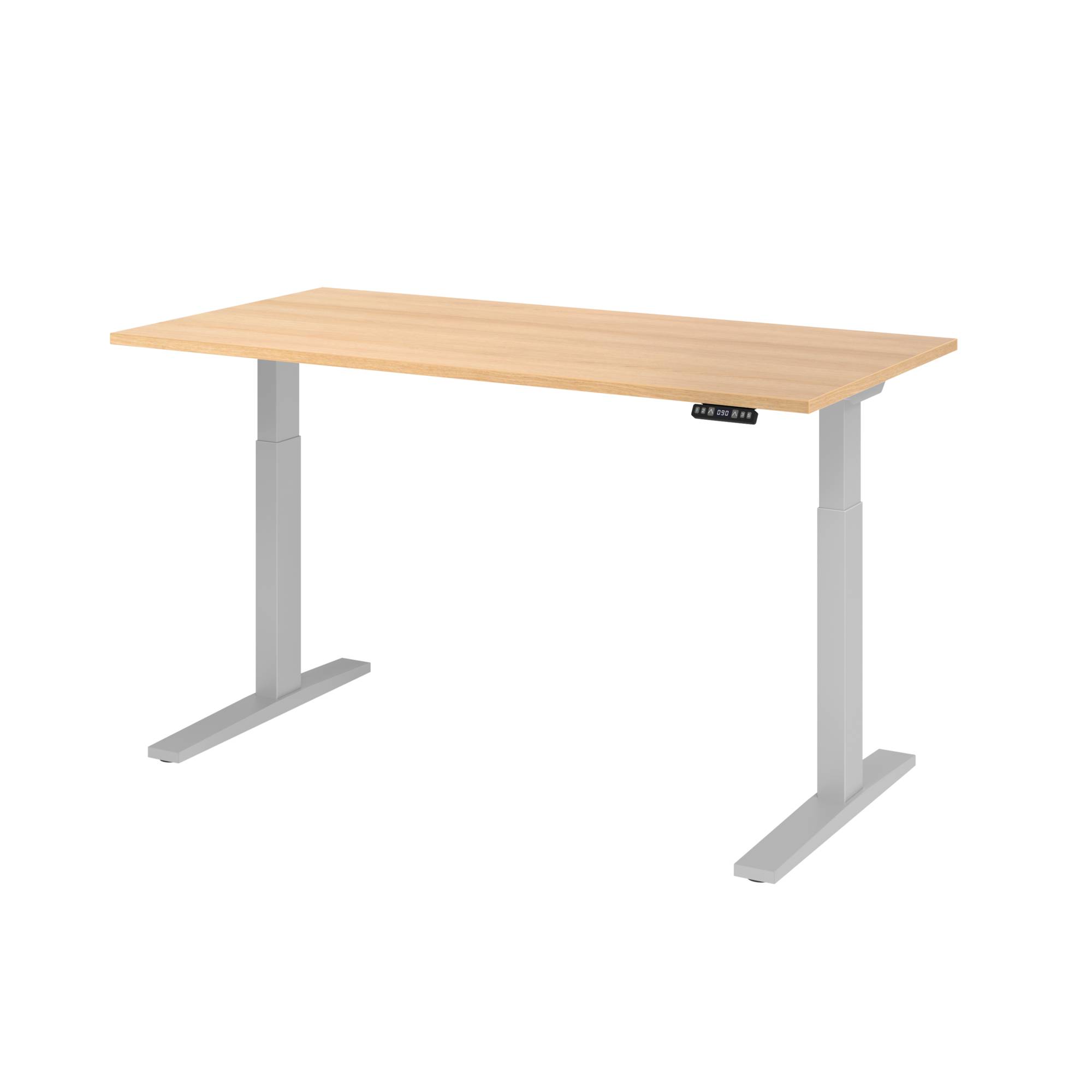 Hammerbacher Schreibt. VXMKA16/E/S el.160x80cm silber/eiche