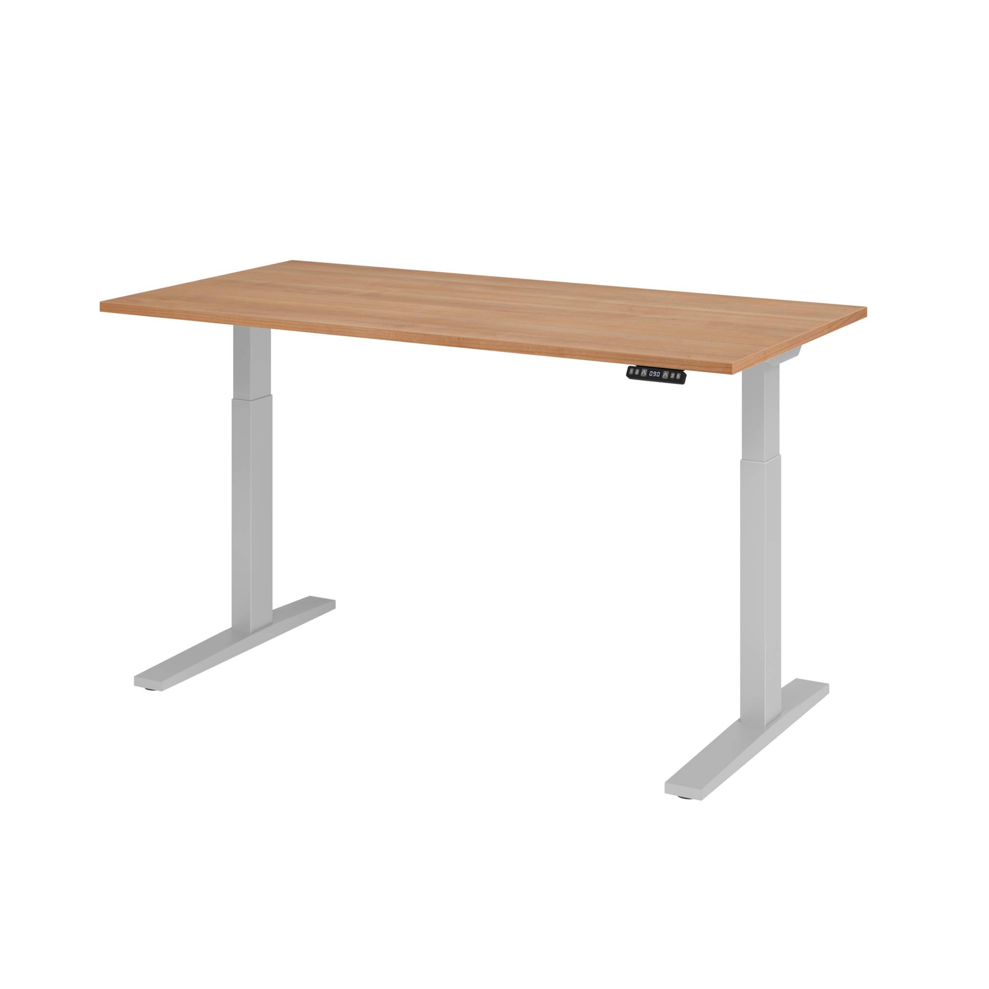 Hammerbacher Schreibt. VXMKA16/N/S el.160x80cm silber/nussbaum