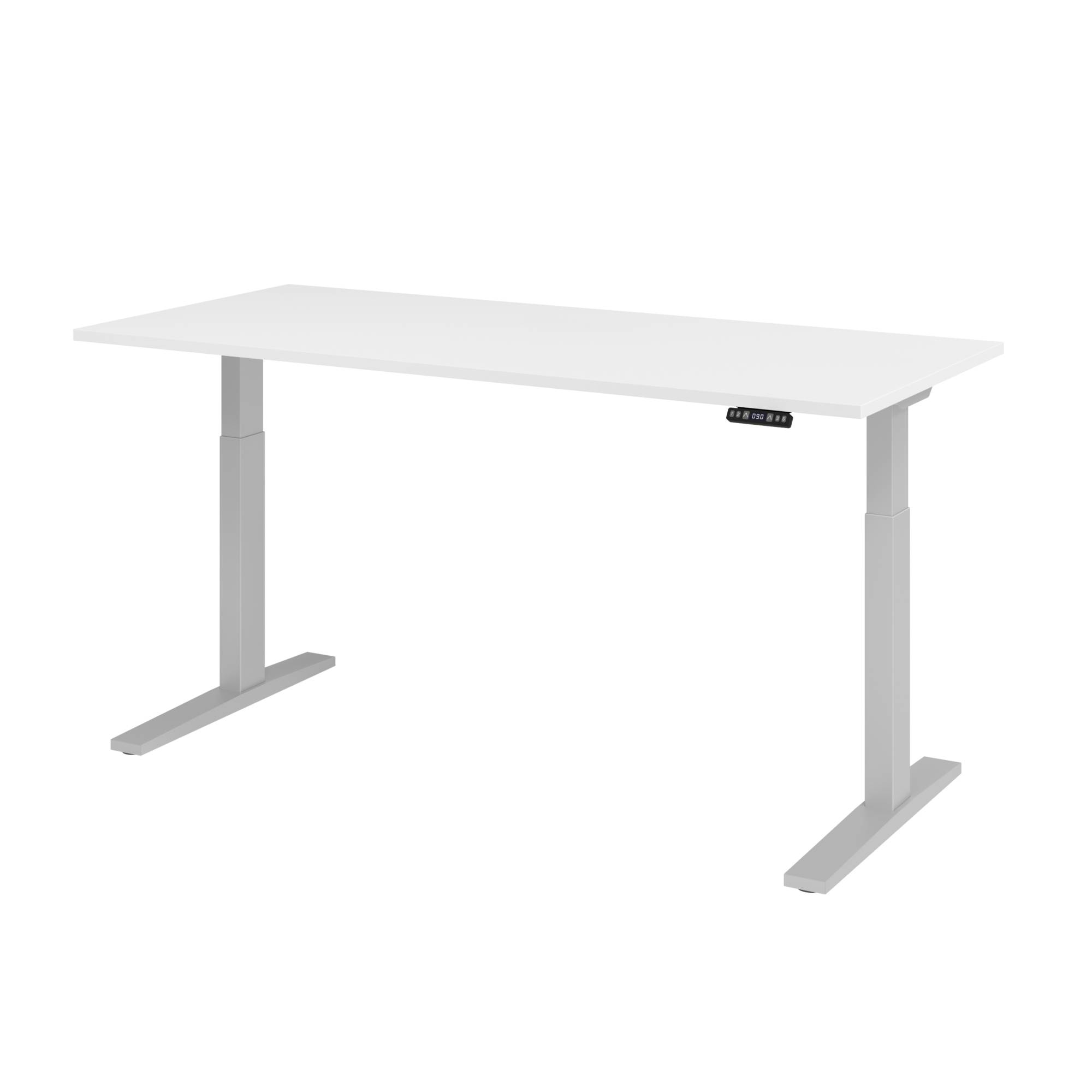 Hammerbacher Schreibt. VXMKA19/W/S el.180x80cm silber/weiß