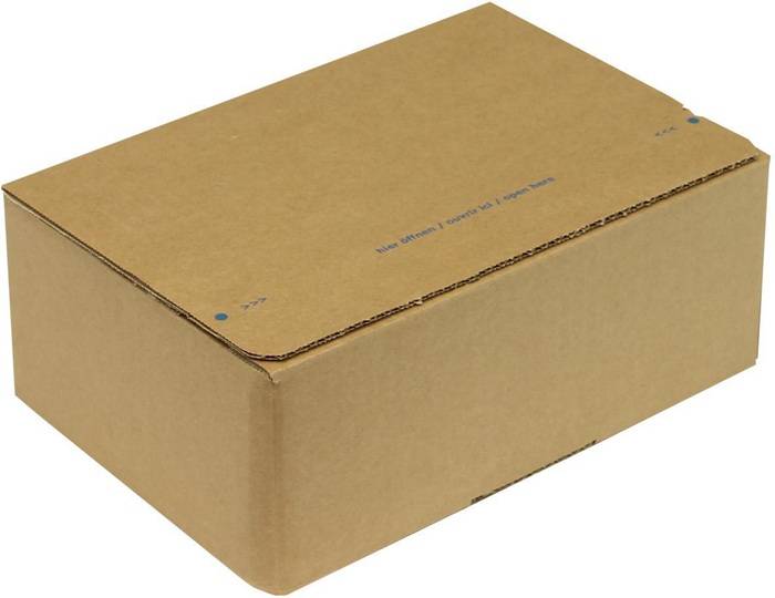 Automatikkarton 1-wellig Automatikboden Maße 230x160x80mm SK A5 Q.1.20 B braun