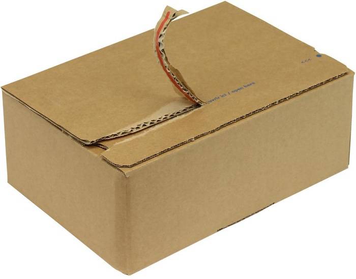 Automatikkarton 1-wellig Automatikboden Maße 230x160x80mm SK A5 Q.1.20 B braun