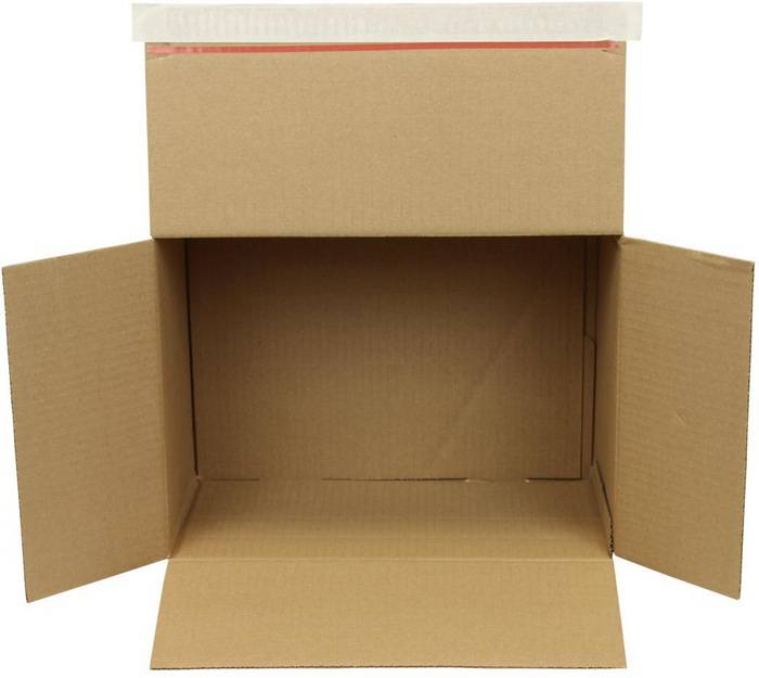 Automatikkarton 1-wellig Automatikboden Maße 310x230x81-160mm SK Q.1.3B braun A4