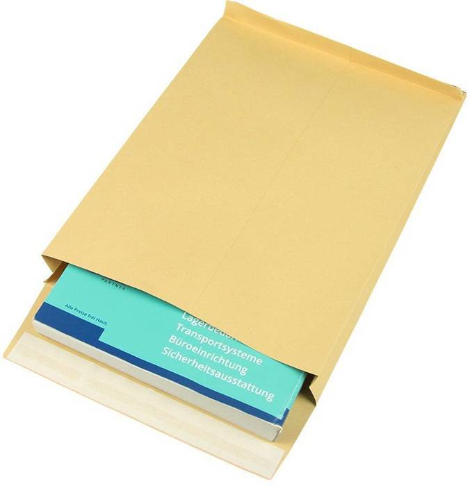 Seitenfaltentasche Maße 229x324 C4 Faltenbreite40mm braun SK-Verschluss TRANSPAK