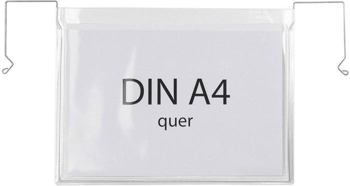 Drahtbügeltasche Maße 230x302mm A4 S.180µ quer o.Klappe PVC-Weichfolie TRANSPAK