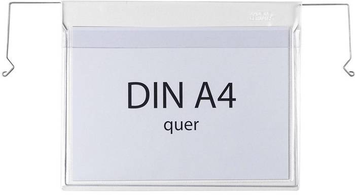 Drahtbügeltasche Maße 230x302mm A4 S.180µ quer m.Klappe PVC-Weichfolie TRANSPAK