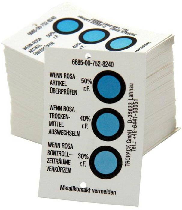 Feuchtigkeitsindikator Typ B Anzeigebereich 30-40-50% 125St./Karton TRANSPAK