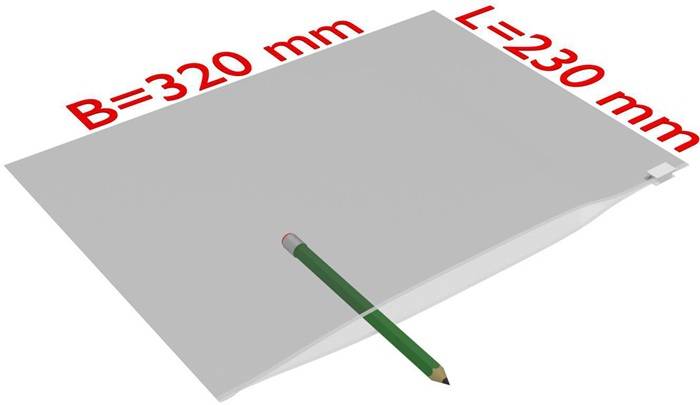 Gleitverschlussbeutel Maße 320x230mm Stärke 75µ PE transparent TRANSPAK