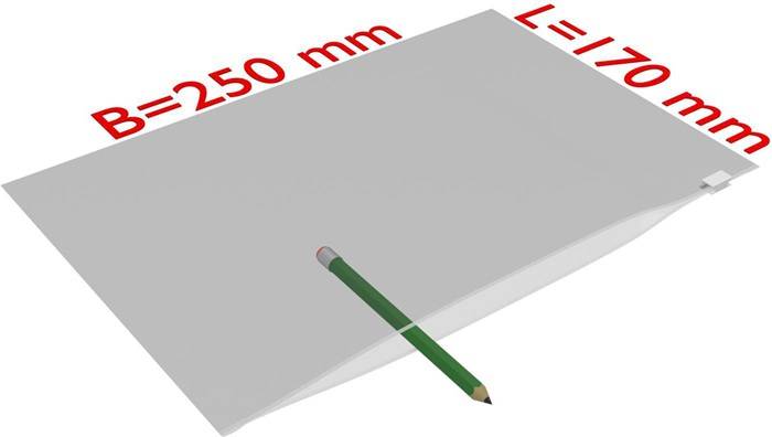 Gleitverschlussbeutel Maße 250x170mm Stärke 60µ PE transparent TRANSPAK