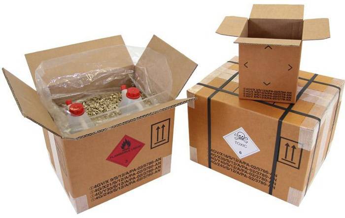 Gefahrgutkarton 4-fach Zulassung 1-wellig Maße 175x155x213mm Inhalt 6l TRANSPAK