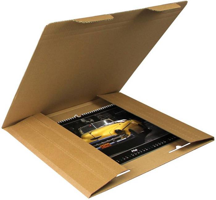Kalenderverpackung 1-wellig Maße 500x420x12mm B3 Qualität 1.20 B braun TRANSPAK