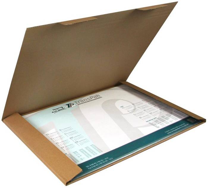 Kalenderverpackung 1-wellig Maße 630x430x10mm A2 Qualität 1.20 B braun TRANSPAK