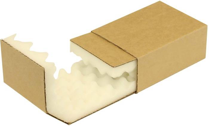 Noppenschaumverpackung Maße 139x98x52mm Schaumhöhe 25mm braun TRANSPAK