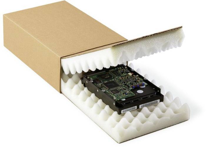 Noppenschaumverpackung Maße 139x98x52mm Schaumhöhe 25mm braun TRANSPAK