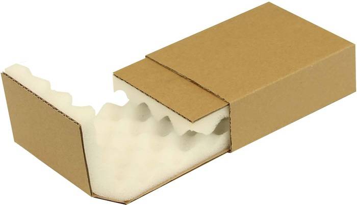 Noppenschaumverpackung Maße 140x100x40mm Schaumhöhe 20mm braun TRANSPAK