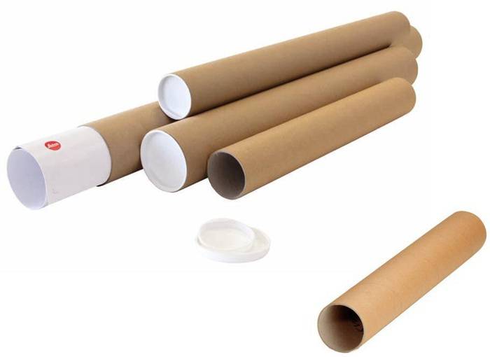 Versandrohr Durchmesser 60mm Länge 430mm A2 braun Wandstärke 2mm TRANSPAK