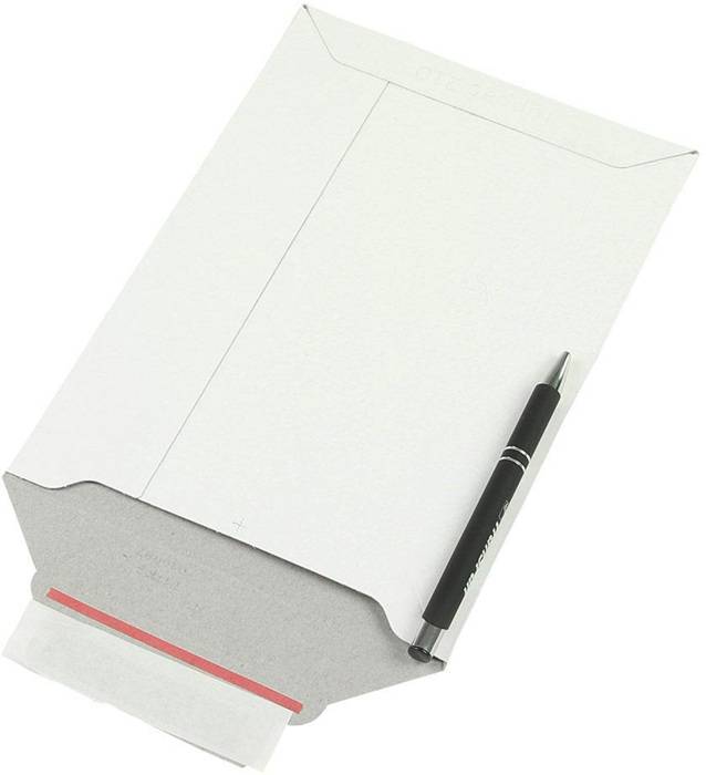 Versandtasche Maße 175x250mm A5 Gewicht 500g/qm Vollpappe weiß SK TRANSPAK