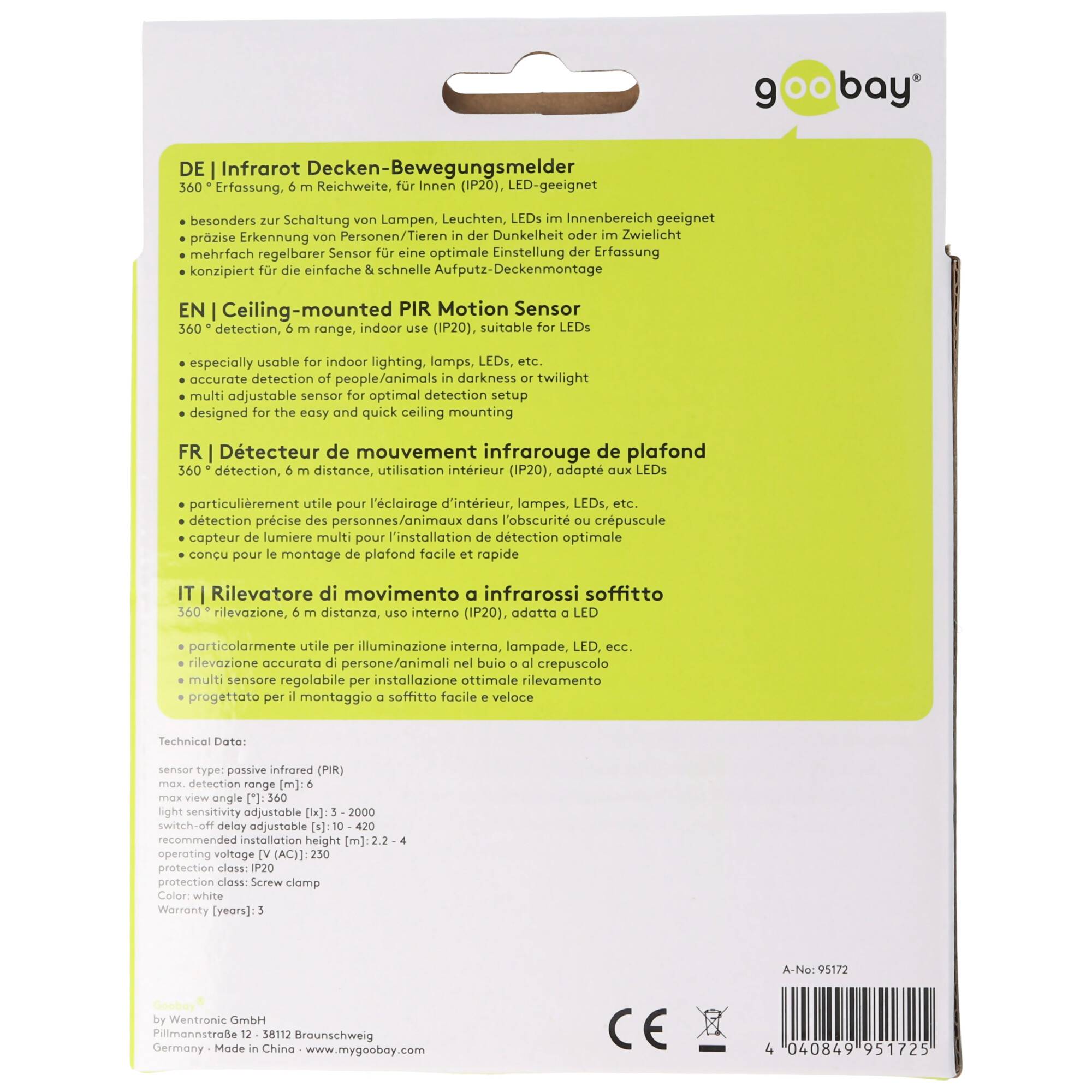 Bewegungsmelder Infrarot Aufputz Indoor